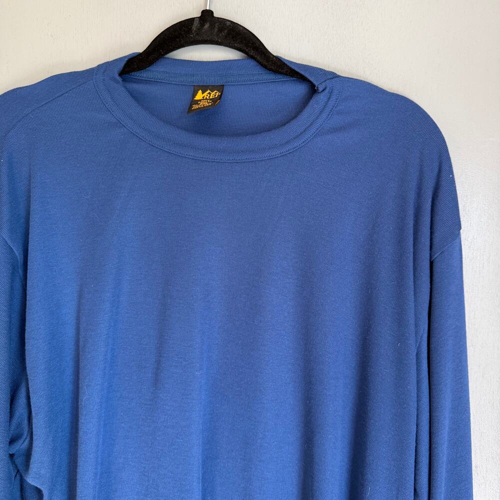 Vintage REI Men's XXL Blue Long Sleeve Lightweight Knit Style Under Layer Gorp